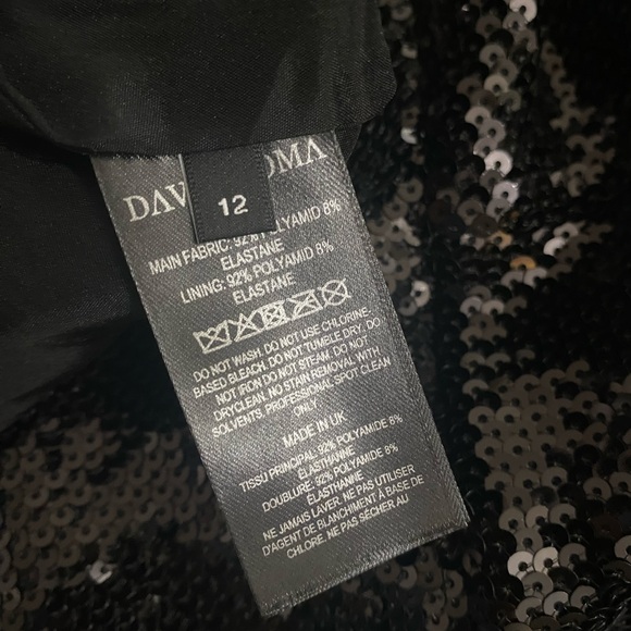 NWT DAVID KOMA Asymmetric Sleeve and Bra Elegant Black Sequin Jumpsuit 12 - Picture 12 of 16